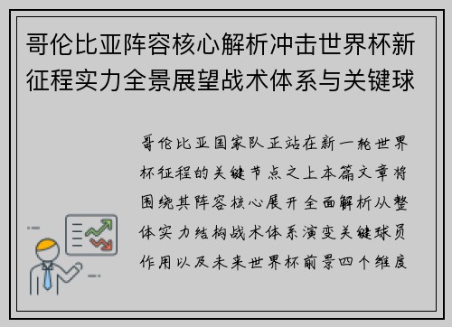 哥伦比亚阵容核心解析冲击世界杯新征程实力全景展望战术体系与关键球员深度解读 哥伦比亚阵容核心解析冲击世界杯新征程实力全景展望战术体系与关键球员深度解读